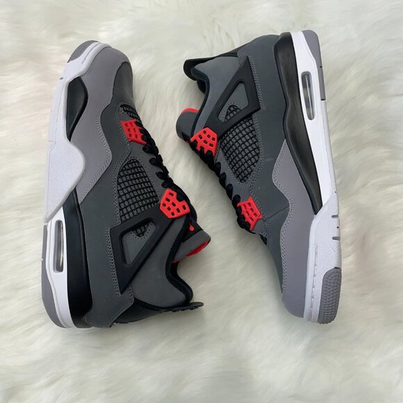 Nike Jordan 4 \'Infrared\' Retro Mens Basketball Shoes Grey DH6927-061 VNDS Size 9 main image 4